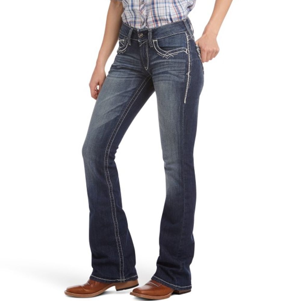 Ariat, Ladies R.E.A.L. Mid Rise Stretch Entwined Boot Cut Jean, 10017510