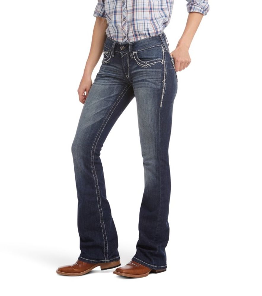 Ariat, Ladies R.E.A.L. Mid Rise Stretch Entwined Boot Cut Jean, 10017510