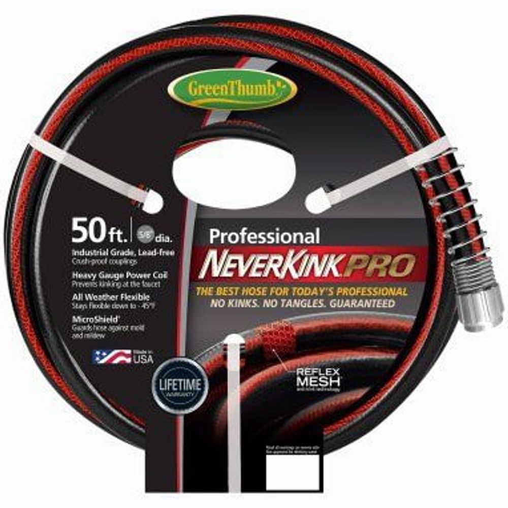 Green Thumb NeverKink Pro Garden Hose, Commercial-Duty, 5/8 in. X 50 ft.