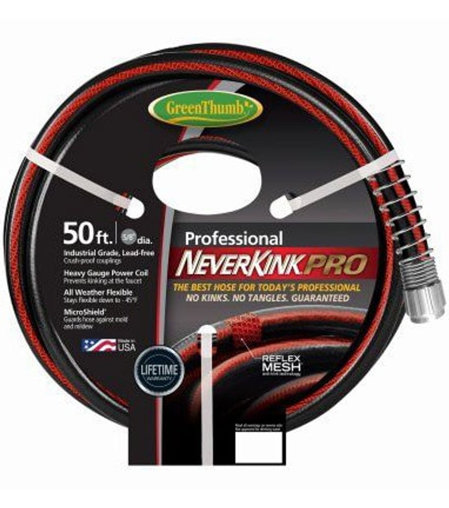 Green Thumb NeverKink Pro Garden Hose, Commercial-Duty, 5/8 in. X 50 ft.