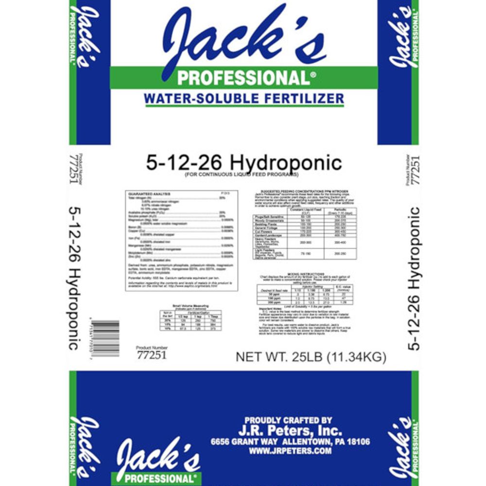 Jack's 5-12-26 Hydroponic, 25 lb.