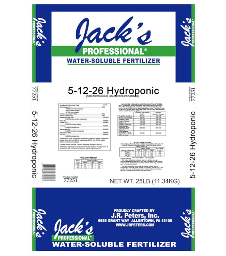 Jack's 5-12-26 Hydroponic, 25 lb.
