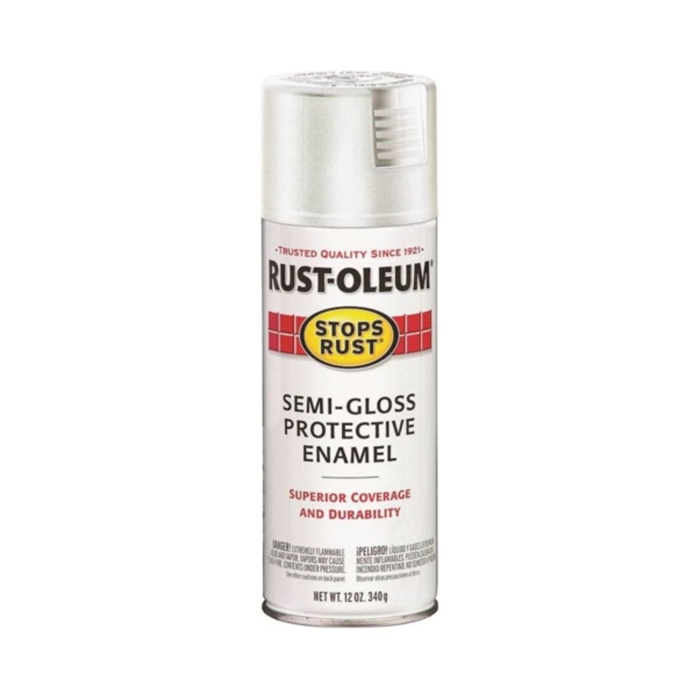 Rust-Oleum Stops Rust Spray Enamel, White Semi-Gloss, 12 oz.