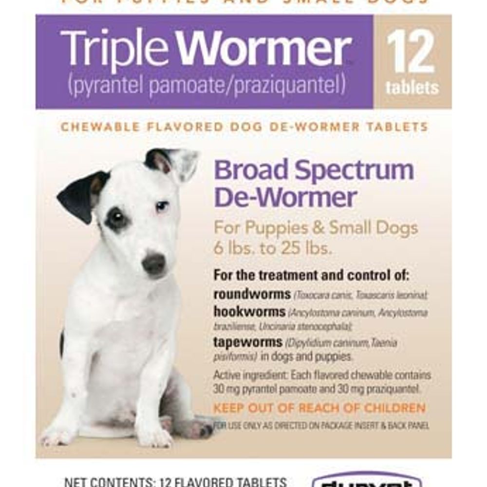 Triple Wormer Broad Spectrum De-Wormer, for Puppies & Small Dogs, 12 pk