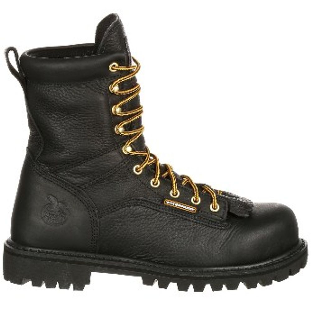Georgia Boot, Men's 8" Black Waterproof Lace-To-Toe Work Boot, G8010