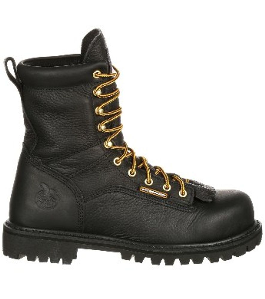 Georgia Boot, Men's 8" Black Waterproof Lace-To-Toe Work Boot, G8010