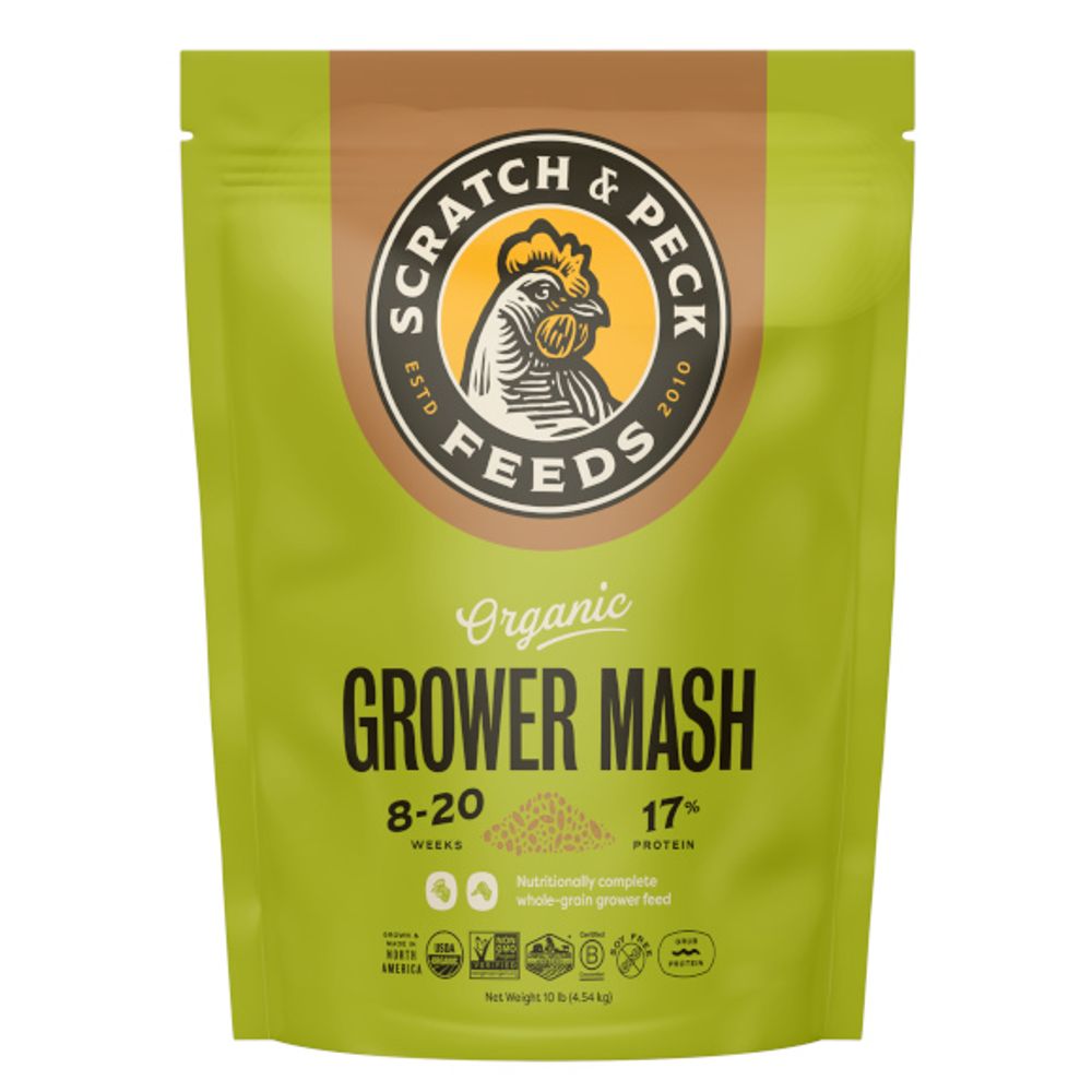 Scratch & Peck, Naturally Free Organic Grower Mash, 10 lb