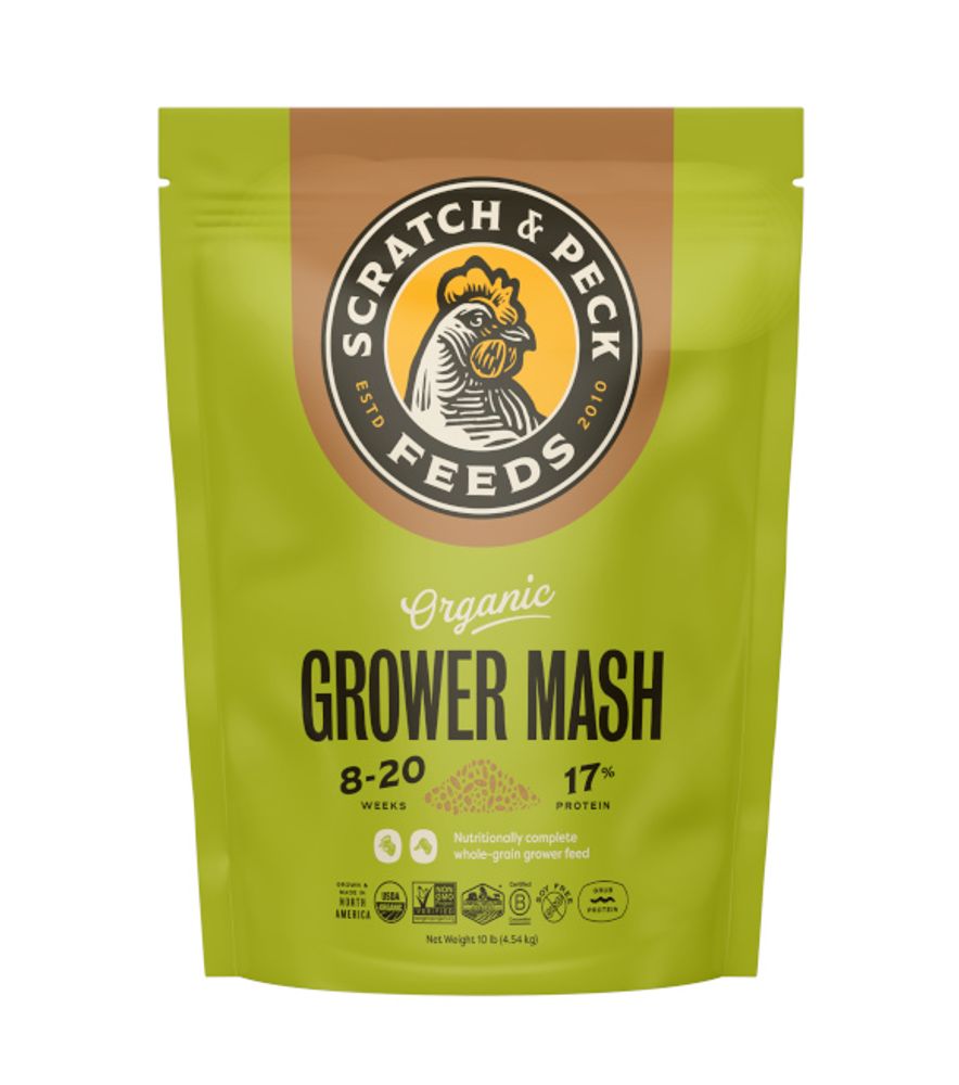 Scratch & Peck, Naturally Free Organic Grower Mash, 10 lb