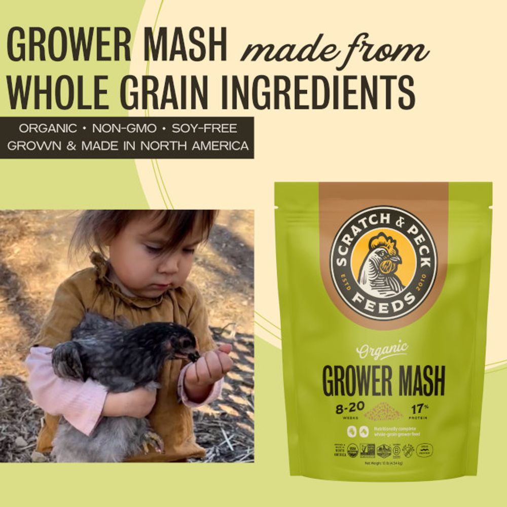 Scratch & Peck, Naturally Free Organic Grower Mash, 10 lb