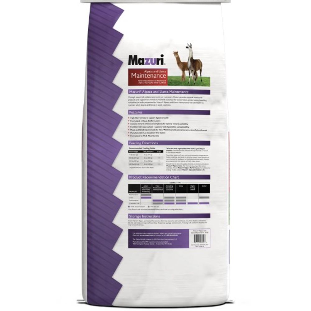 Mazuri, Alpaca & Llama Maintenance Diet, 50 lb