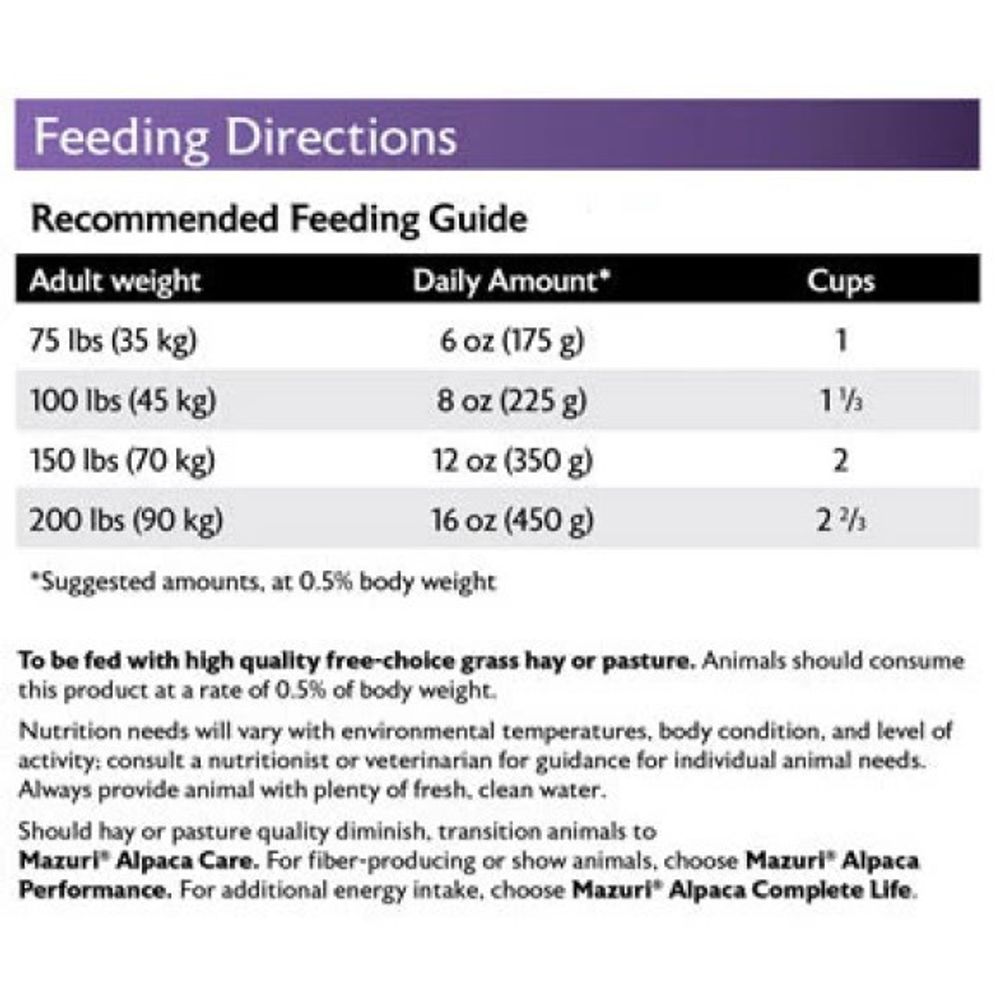 Mazuri, Alpaca & Llama Maintenance Diet, 50 lb