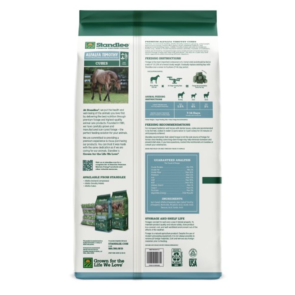 Standlee, Premium Alfalfa Timothy Cubes, 40 lb