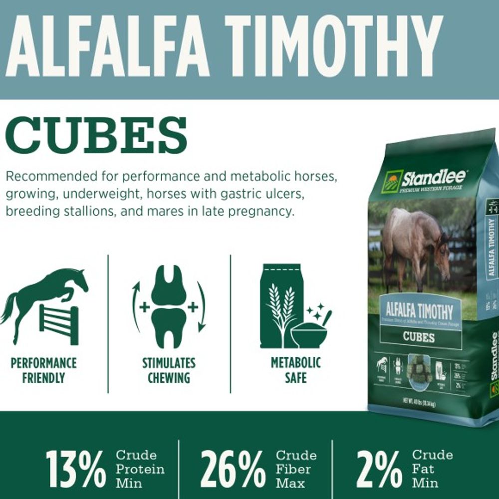 Standlee, Premium Alfalfa Timothy Cubes, 40 lb