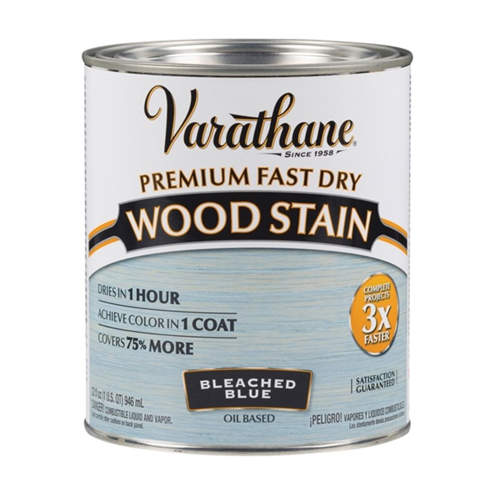 Varathane Premium Fast Dry Wood Stain, Bleached Blue, 1 qt.