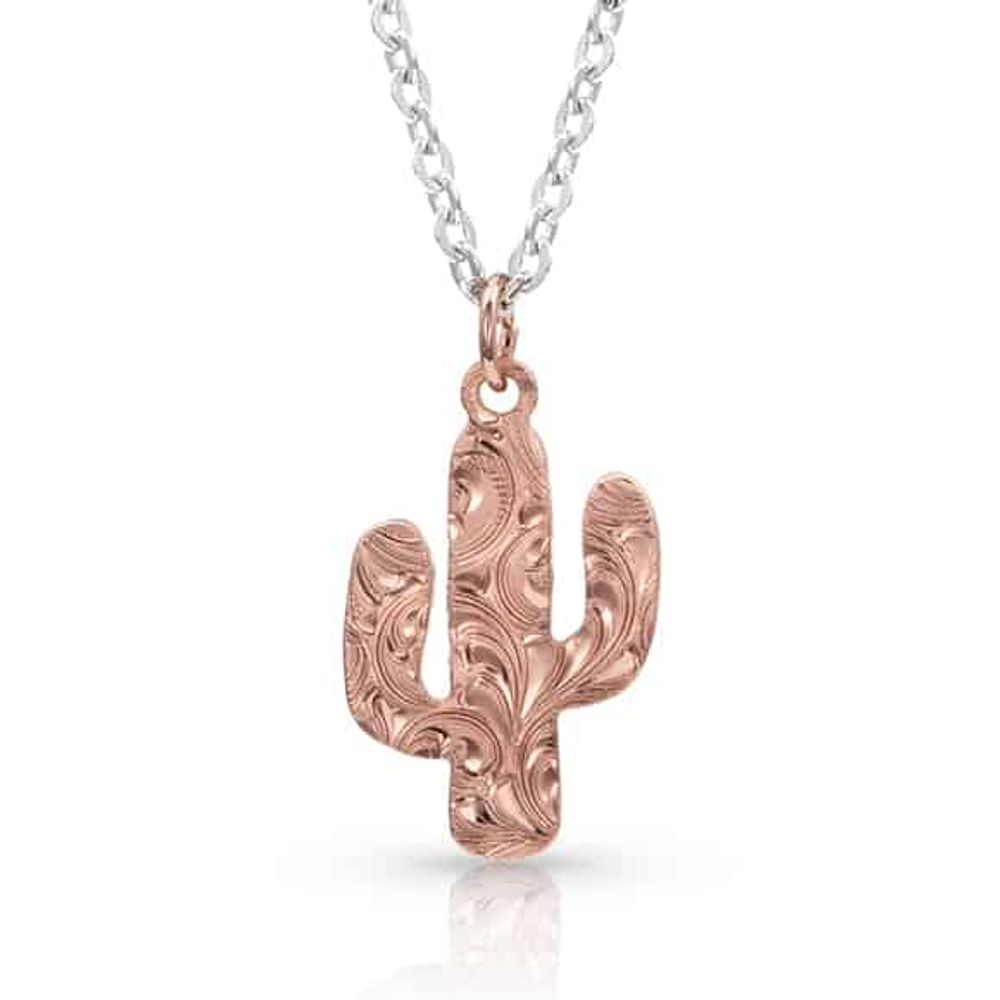 Montana Silversmiths Desert Darling Rose Cactus Pendant Necklace, NC4078RG