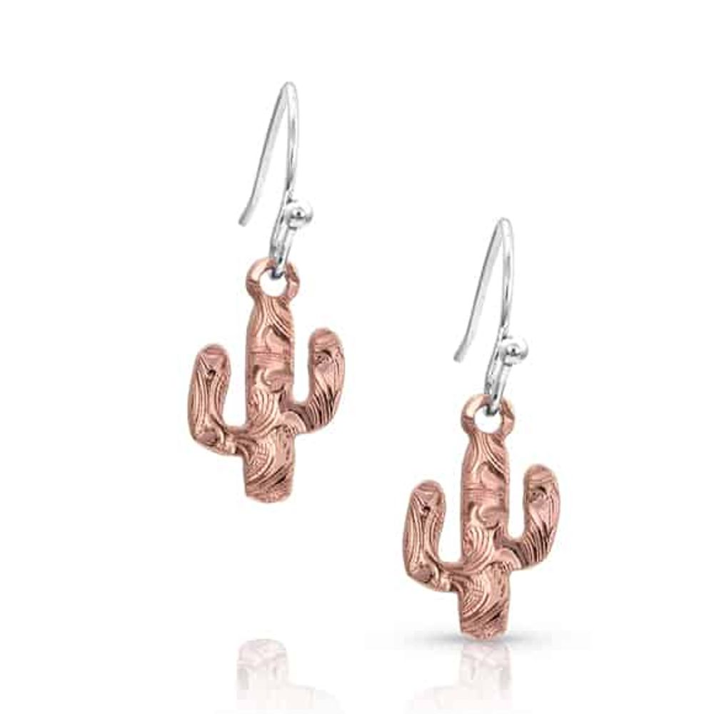 Montana Silversmiths Desert Darling Rose Cactus Earrings, ER4078RG