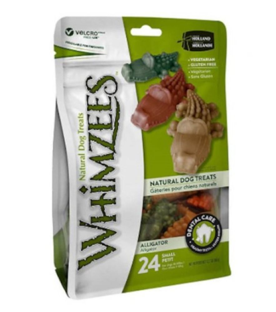 Whimzees, Alligator Dental Treats for Small Dogs Value Pack, 24 ct