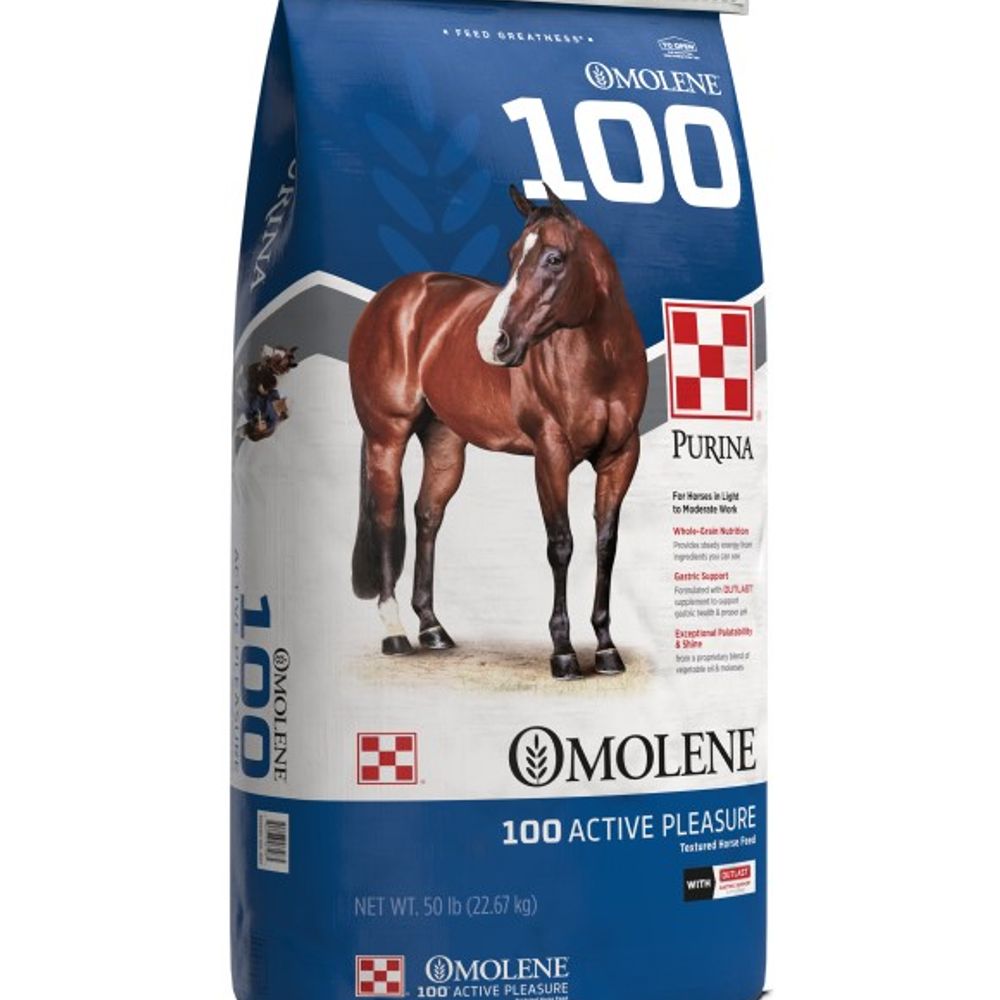 Purina, Omolene 100 Active Pleasure Horse Feed, 50 lb