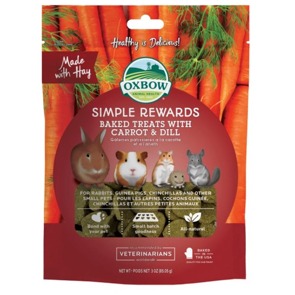 Oxbow, Simple Rewards Baked Treats with Carrot & Dill, 2 oz