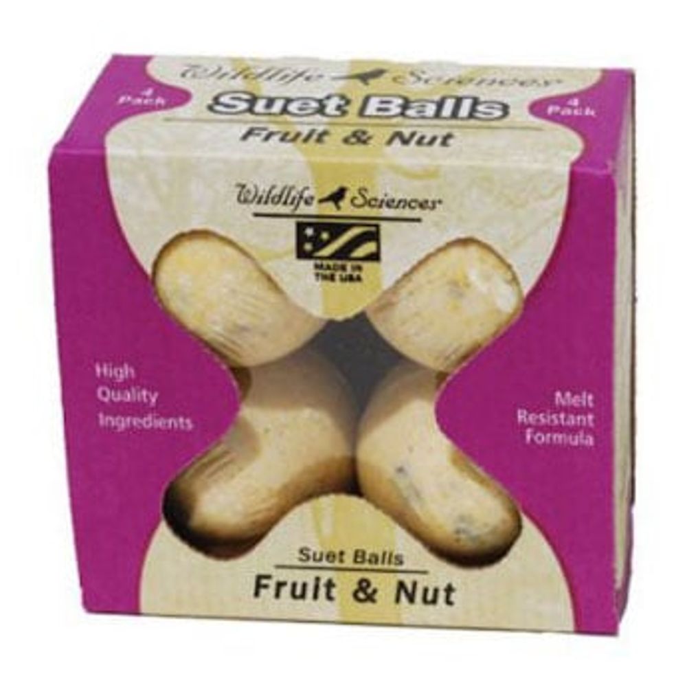 Wildlife Sciences Fruit & Nut Suet Balls, 4 pk.