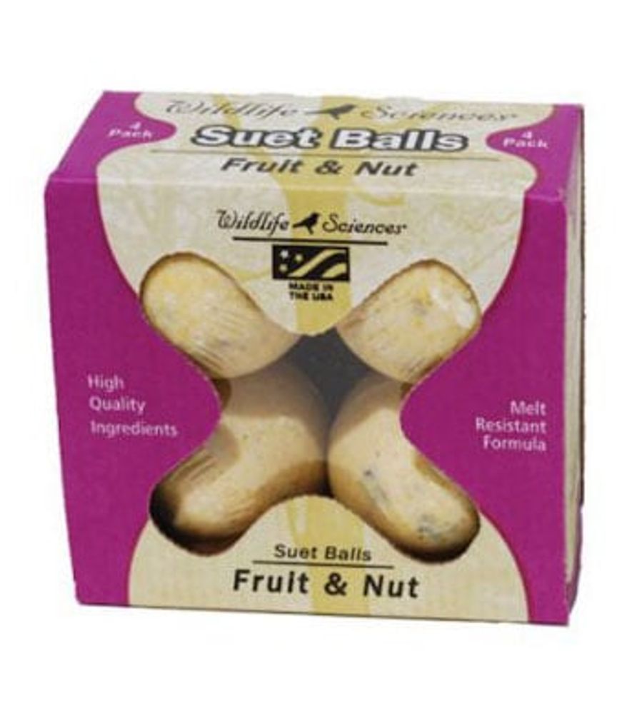 Wildlife Sciences Fruit & Nut Suet Balls, 4 pk.