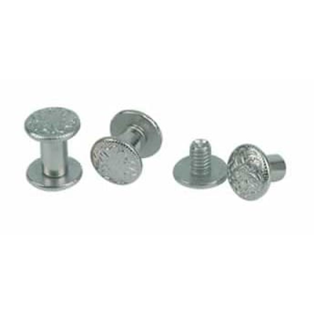 Weaver Leather Chicago Screw Handy Pack, Floral Nickel Brass