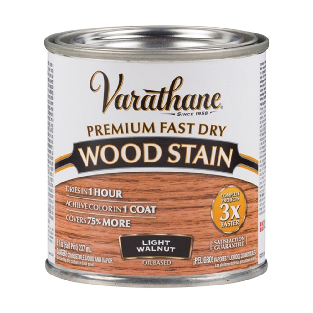 Varathane Premium Fast Dry Wood Stain, Light Walnut, 1/2 pt.