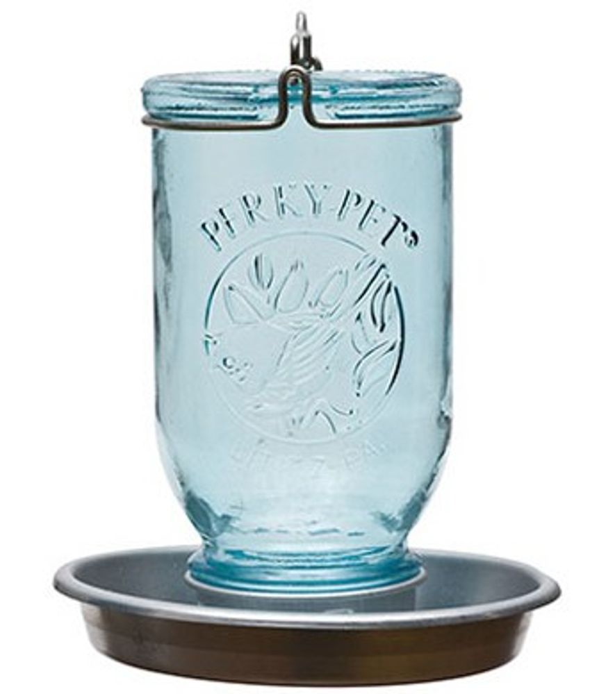 Perky-Pet, Blue Antique Mason Jar Wild Bird Waterer, 32 oz