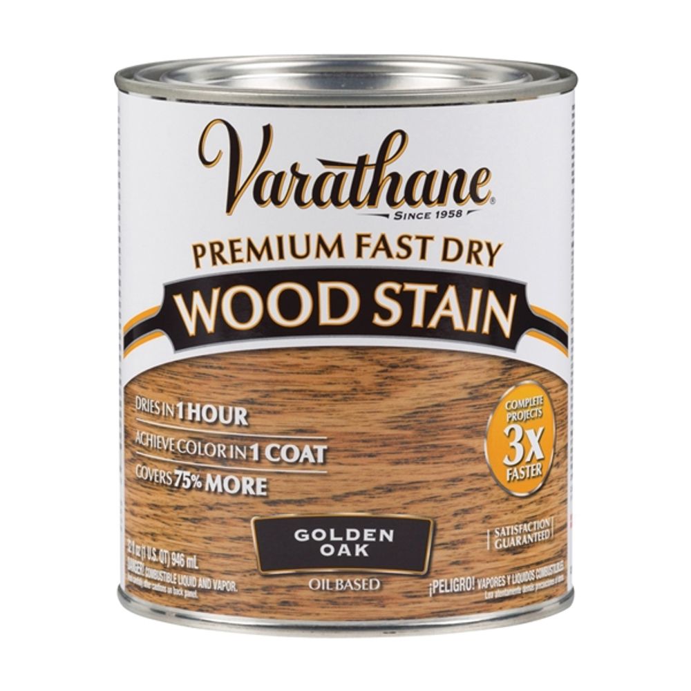 Varathane Premium Fast Dry Wood Stain, Golden Oak, 1 qt.