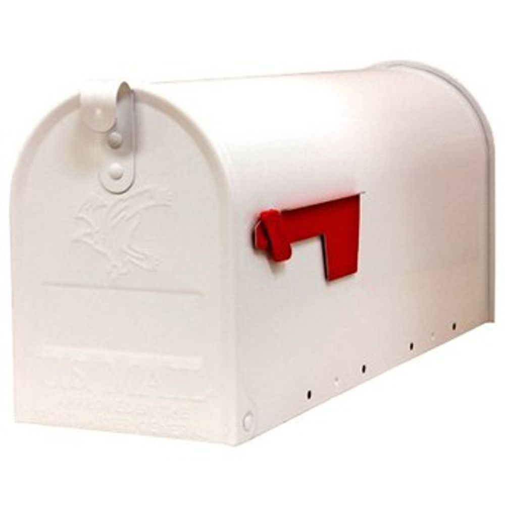 Gibraltar Elite Post Mailbox, White Galvanized, 8.75 in. X 6.75 in. X 19 in.