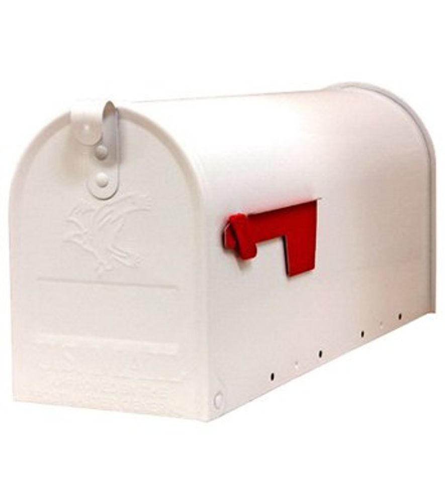 Gibraltar Elite Post Mailbox, White Galvanized, 8.75 in. X 6.75 in. X 19 in.
