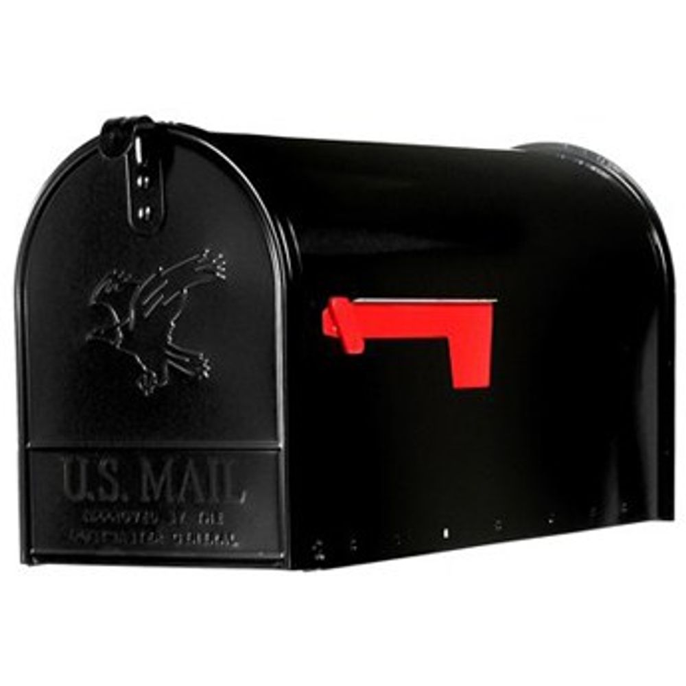 Gibraltar Elite Post Mailbox, Black Galvanized, Large, 10.87 in. X 8.5 in. X 20.25 in.