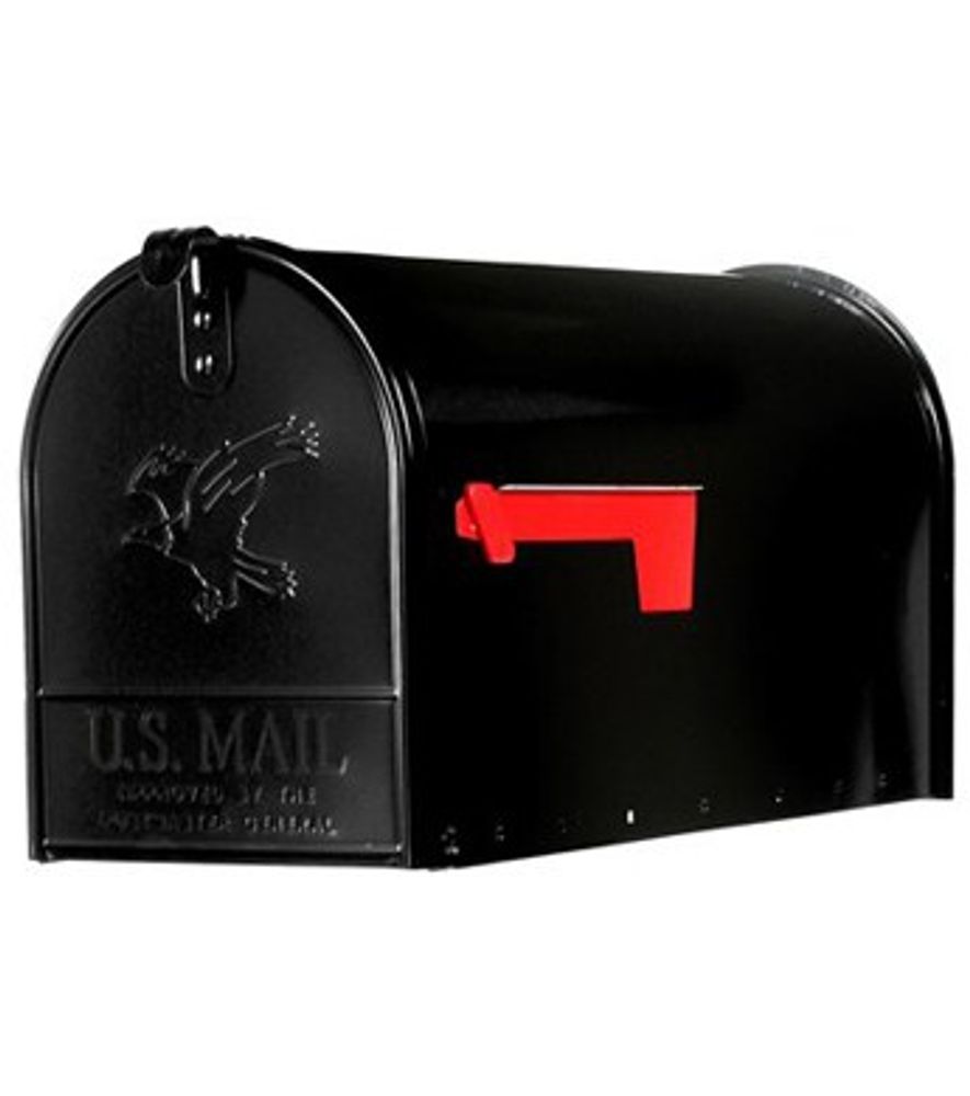 Gibraltar Elite Post Mailbox, Black Galvanized, Large, 10.87 in. X 8.5 in. X 20.25 in.