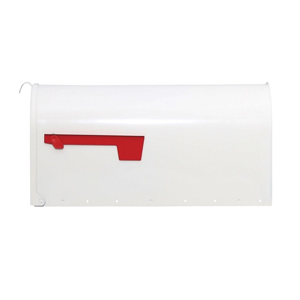 Gibraltar Elite Post Mailbox, White Galvanized, Large, 10.87 in. X 8.5 in. X 20.25 in.