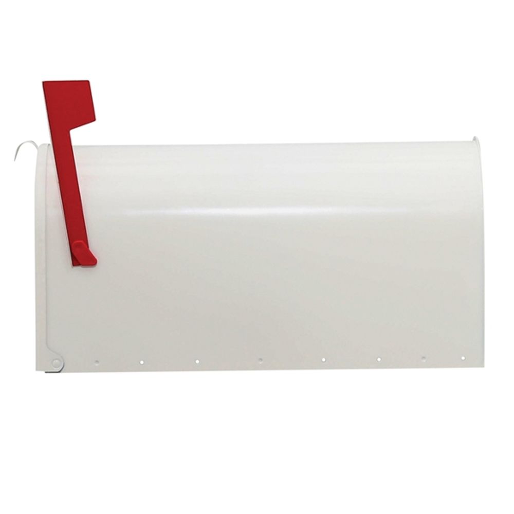 Gibraltar Elite Post Mailbox, White Galvanized, Large, 10.87 in. X 8.5 in. X 20.25 in.