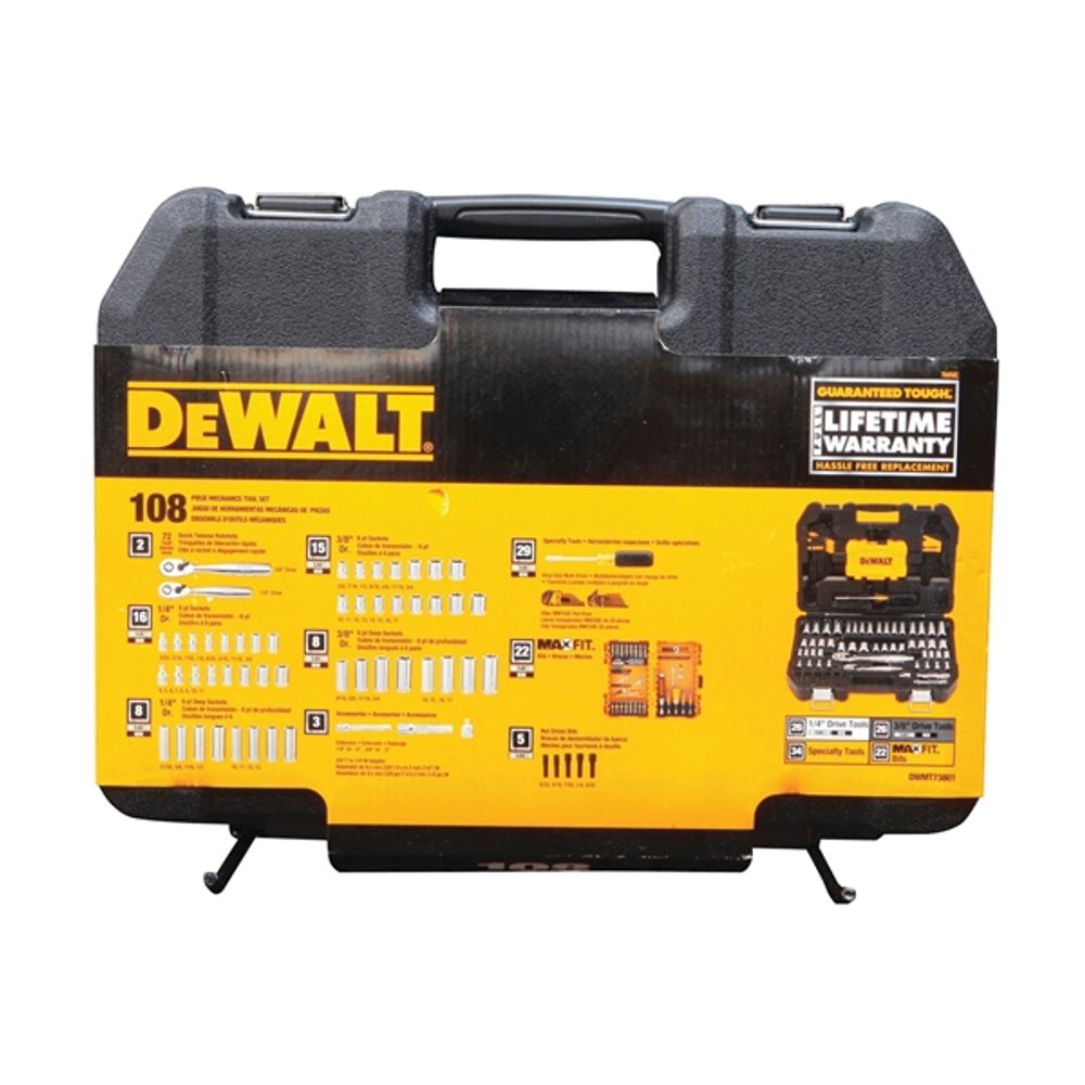 DeWalt, Mechanics Tool & Socket Set, 108 piece