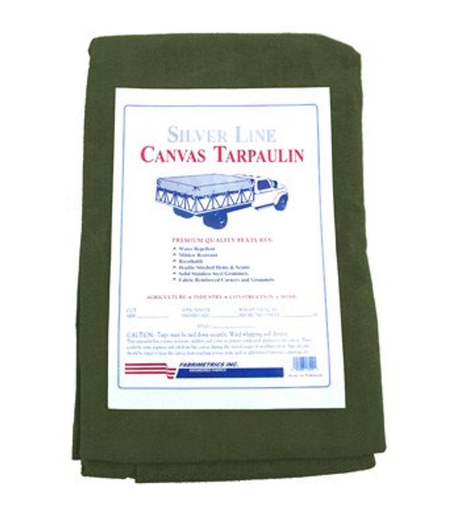 Heavy-Duty Green Canvas Tarp 12' x 16'