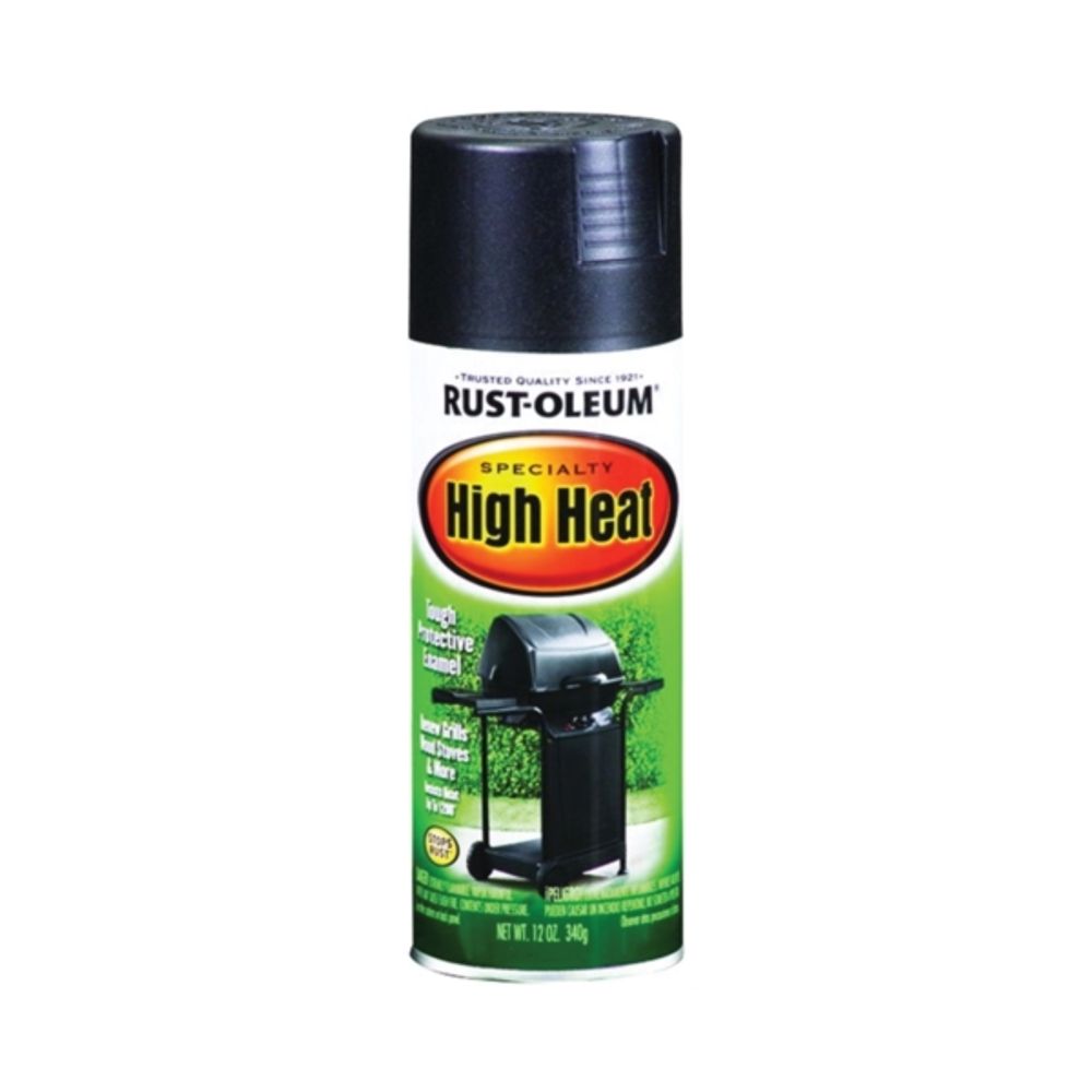 Rust-Oleum High Heat Flat Spray Paint, Black, 12 oz.