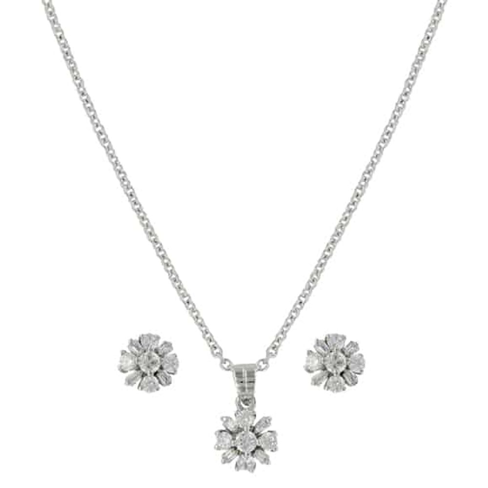 Montana Silversmiths Simply Brilliant Flower Jewelry Set, JS3874