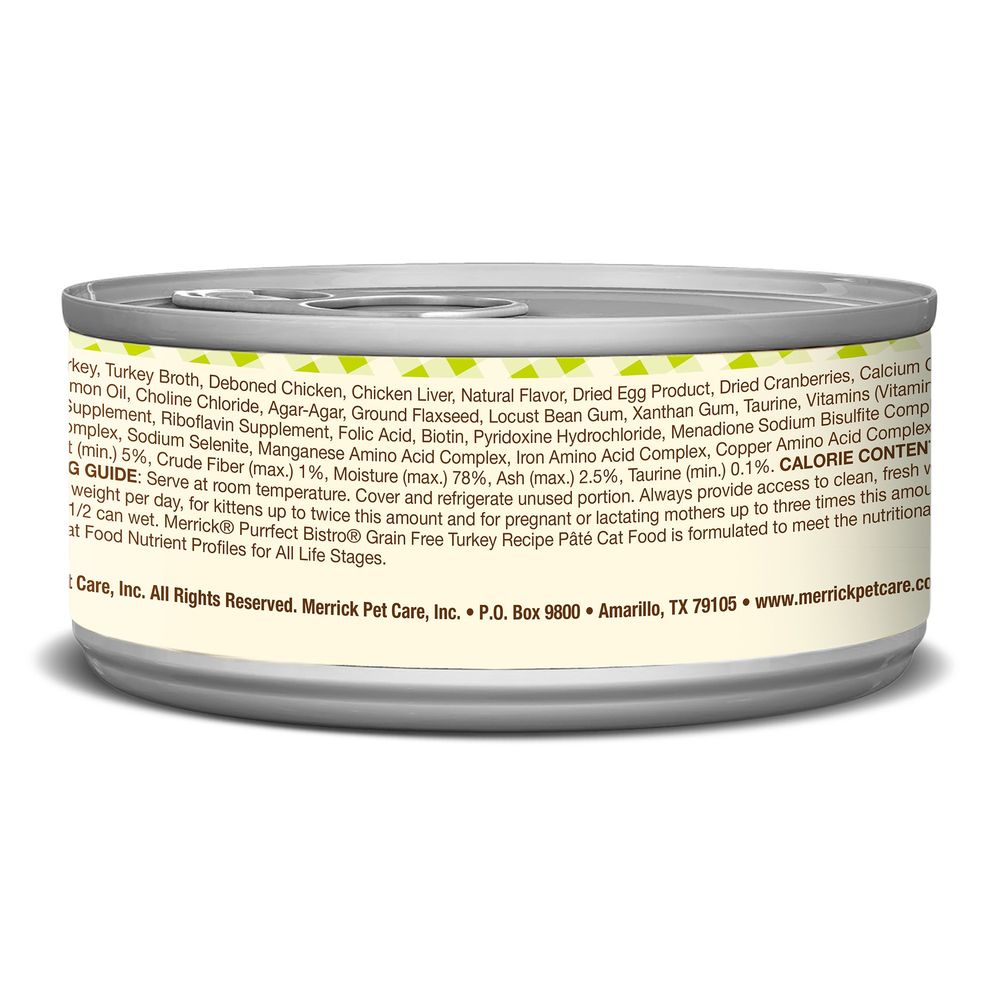 Merrick, Purrfect Bistro Grain Free Turkey Pate Cat Food, 5.5 oz