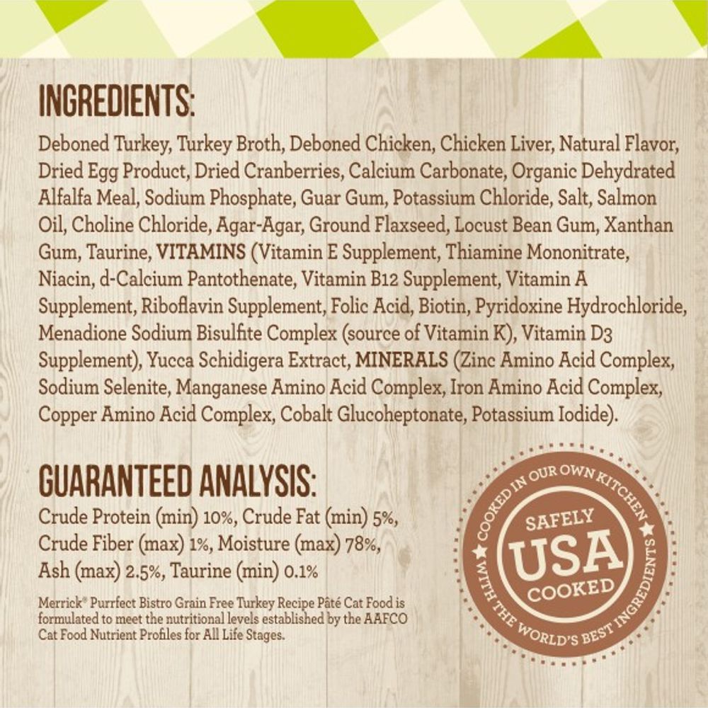 Merrick, Purrfect Bistro Grain Free Turkey Pate Cat Food, 5.5 oz