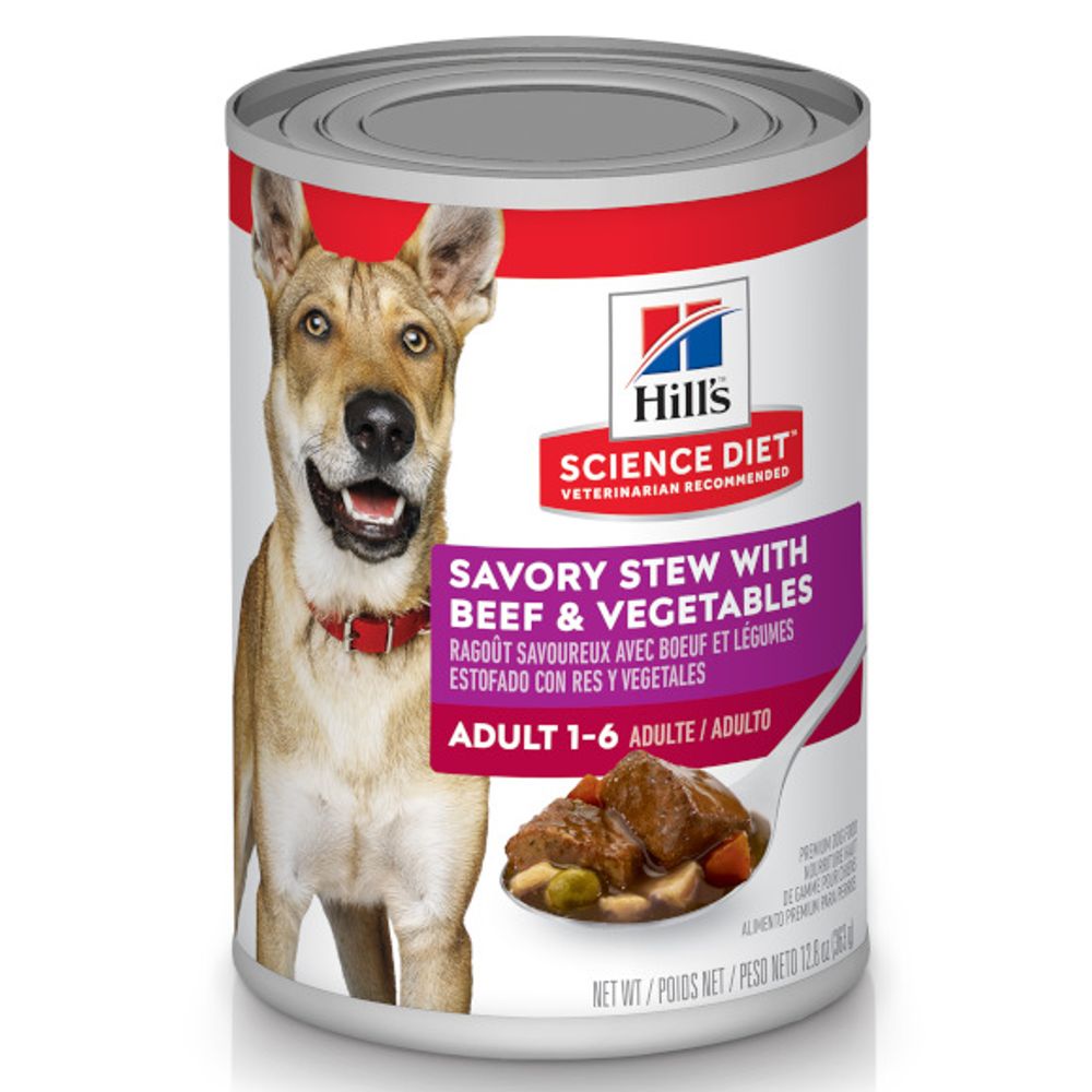 Science Diet, Adult Savory Beef Stew Canned Dog Food, 12.8 oz