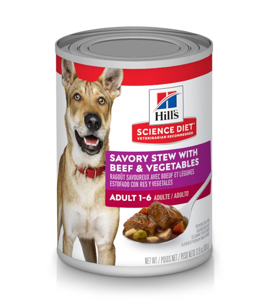 Science Diet, Adult Savory Beef Stew Canned Dog Food, 12.8 oz