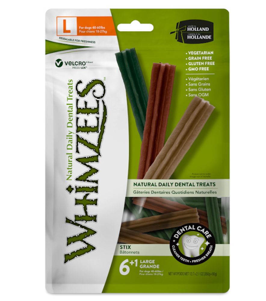 Whimzees, Dental Treat Stix for Large Dogs Value Pack, 7 ct