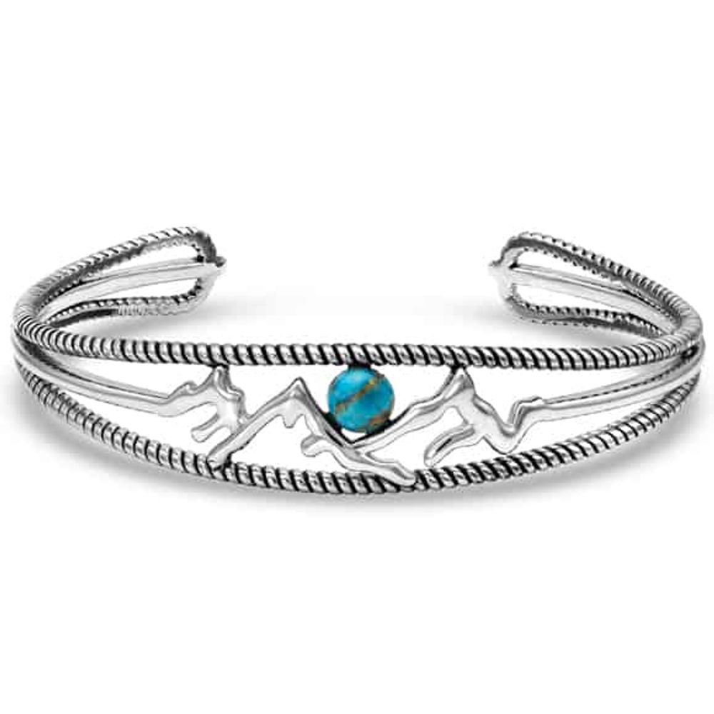 Montana Silversmiths Pursue the Wild Another Mountain Turquoise Cuff Bracelet, SLKTBC4057TQ