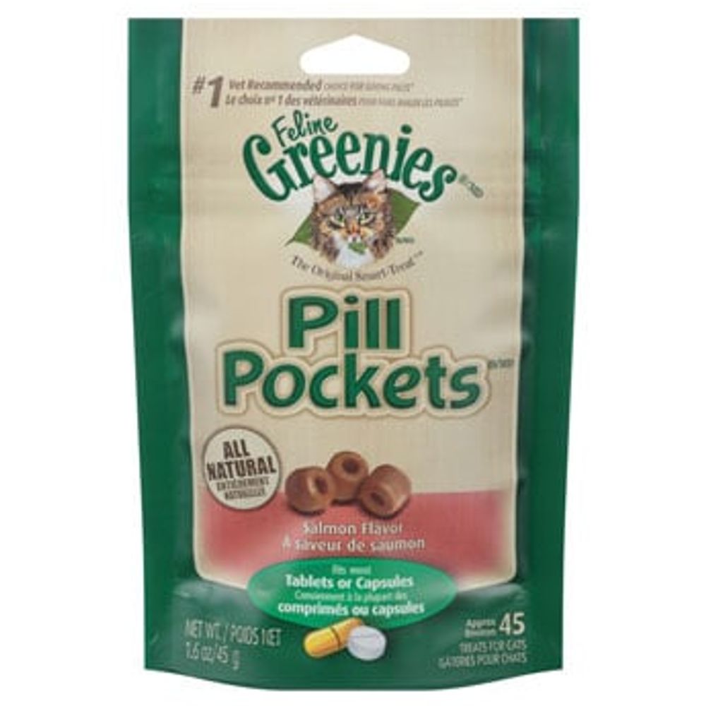 Greenies, Pill Pocket Salmon Cat Treats, 1.6 oz