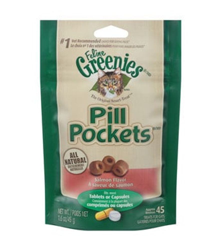 Greenies, Pill Pocket Salmon Cat Treats, 1.6 oz