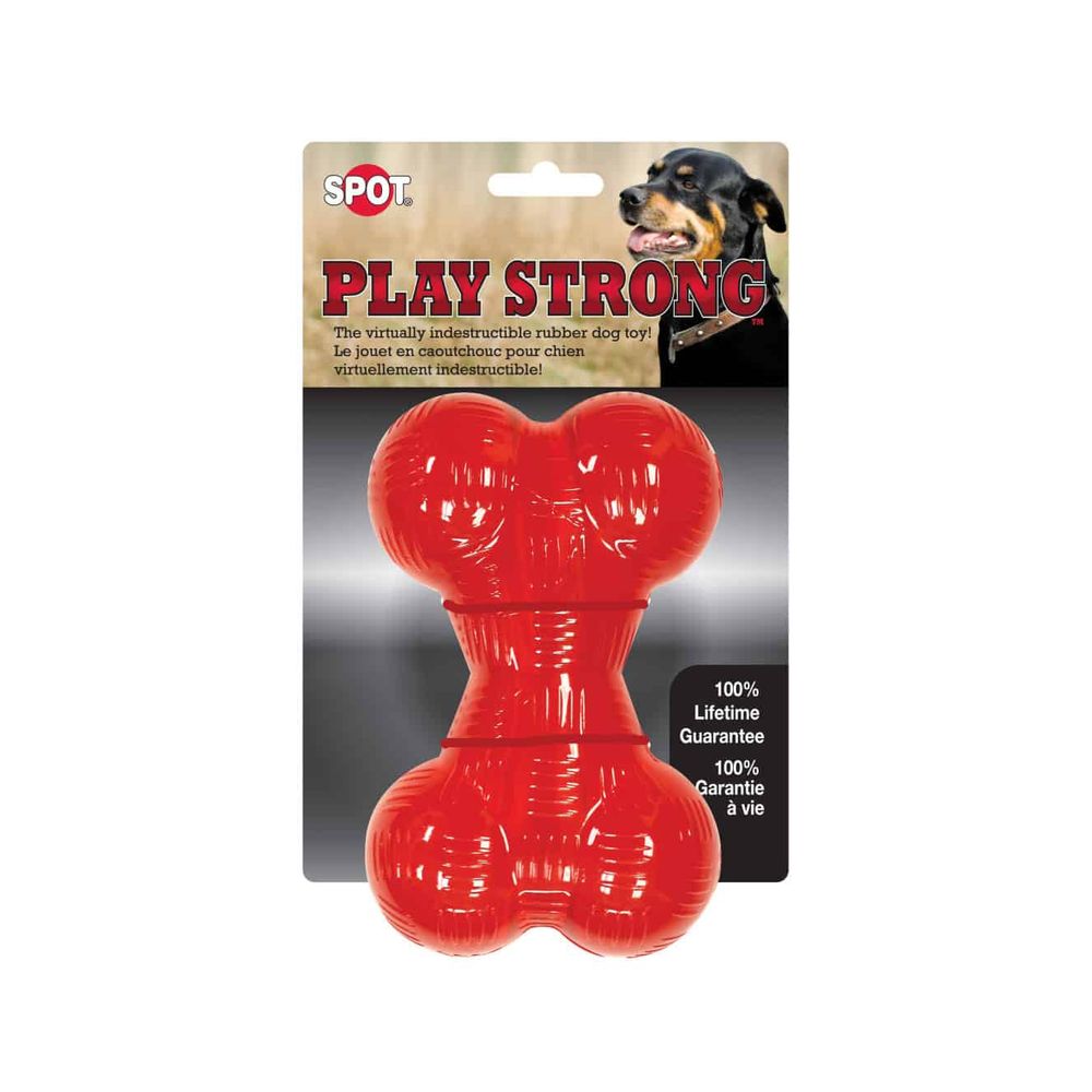 Play Strong Rubber Bone Dog Toy, 6.5 in.