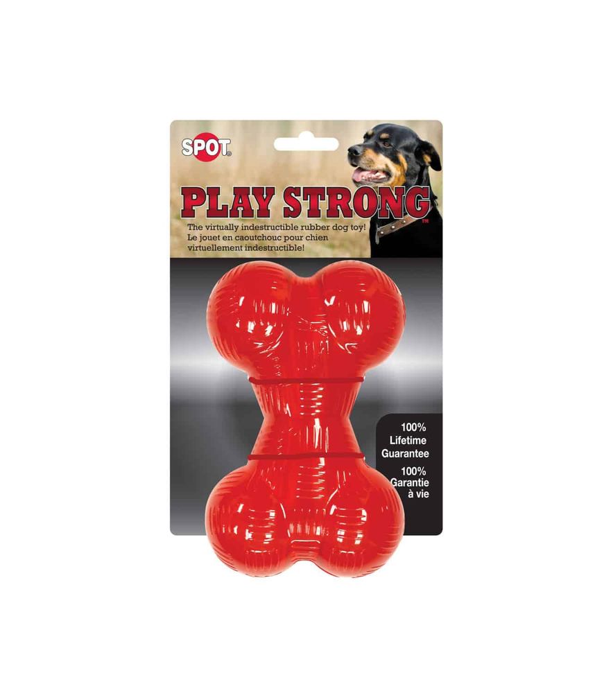 Play Strong Rubber Bone Dog Toy, 6.5 in.