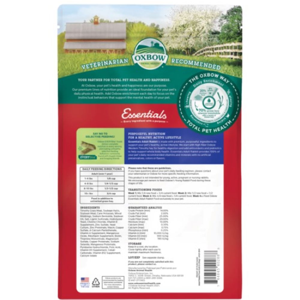Oxbow, Essentials Adult Rabbit Food, 5 lb
